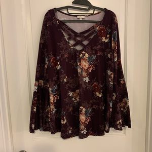 Purple floral Top
